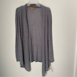 Ellen Tracy Women’s Striped Long Sleeve Open Front Cardigan S